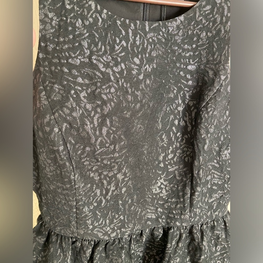 NWT $168 Armani Exchange A|X Fit Flare Jacquard Party Dress Black Sz 14 - Picture 2 of 16